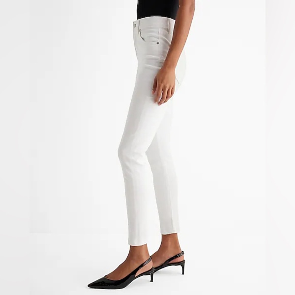 Express Super High Rise Slim Jeans with Distressed Details - Picture 2 of 8